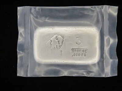 Bison Bullion 3 Oz Poured Silver Bar Z1837 • $114