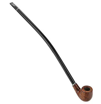 Wooden Tobacco Smoking Pipe Churchwarden Long Handle Pipe Men's Gift+Gift Box • £10.99