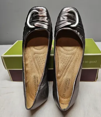 Vintage Naturalizer N5 Comfort Violette Pewter Metal Shoes Size 7 1/2 Nib • $32