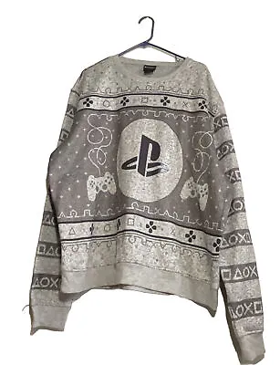 Sony PlayStation Gray Crew Neck Ugly Holiday Sweater Men’s (XXL) Runs Small • $20