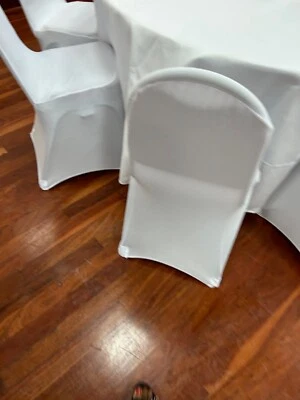 £1 • Buy Hire - White Chair Covers For Wedding Party Decoration - Use/return