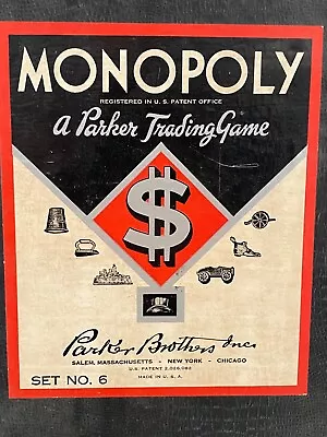 Very Rare Vintage Monopoly 1946 Board Game Set No. 6 Wooden Houses Hotels • $118