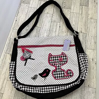 Kawaii Girls Houndstooth Punk Cat Messenger Bag Cosplay • $23.95