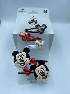 Disney Parks 5 Piece Minnie Mouse Icon Hair Clips Ties Accessories Set • $13.99