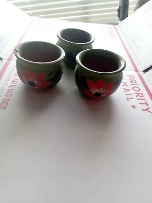 Vintage Mexican Pottery Vases Lot Of 3 Clay Pots Mini Planters  Pot 3  • $10