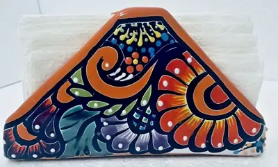 Mexican Talavera Napkin Holder Ceramic Pottery Folk Art • $19.99