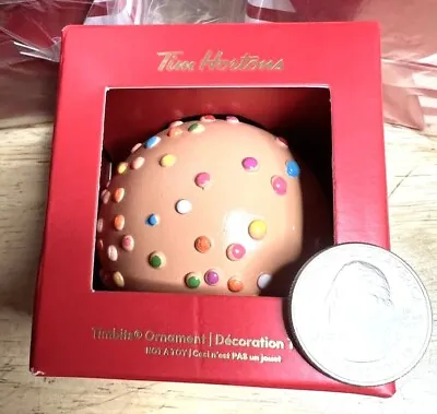 $21.99 • Buy NEW 2022 Collectible TIM HORTONS Timbit W/sprinkles Christmas Ornament In USA