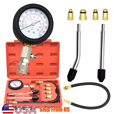 Cylinder Compression Tester Gasoline Engine Gauge Tool Kit For Car Motorcycle • $23.49