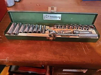 Vintage S-k Professional Tools 3/8 Drive Ratchet/ Socket Set Im Original... • $49.99