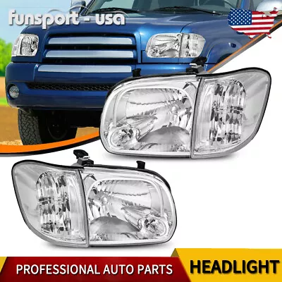 Chrome Headlights For 2005 2006 Toyota Tundra Double Cab 4-Door / 05-07 Sequoia • $85.99