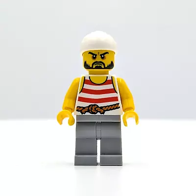 LEGO® Male Pirate Minifigure Red White Stripe PI160 2015 70411 Treasure Island • $13.95