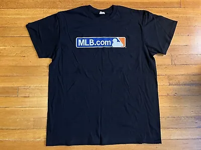 VINTAGE MLB Shirt Men’s Extra Large Black MLB.com Major League Baseball Logo NEW • $15.30