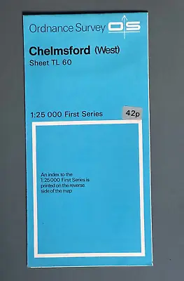 1:25000 1st Series Ordnance Survey Map Sheet TL 60  Chelmsford ( West ) • £4.80