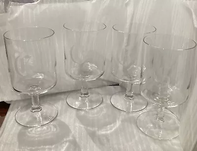 Vintage Etched Monogram G Goblet/Water Set Of 4 Glasses • $20