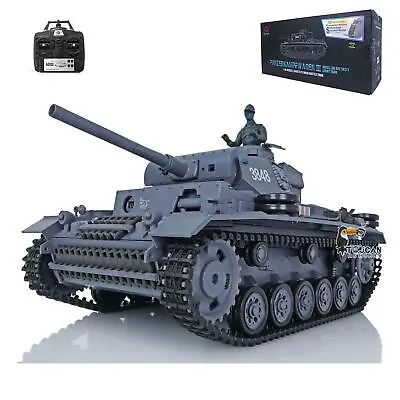 US Stock 1/16 Henglong 2.4G 7.0 Plastic German Panzer III L 3848 RC Tank RTR • $106.11