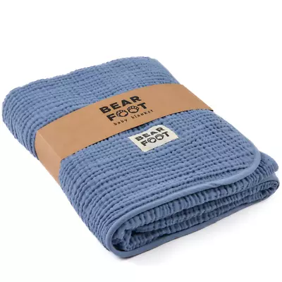 Baby Blanket Muslin Fleece Dusty Blue • $36