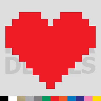 8 Bit Heart Vinyl Die Cut Decal Sticker - Love Pixel Video Game Zelda • $2.49