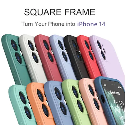 $4.94 • Buy Square Liquid Silicone Soft Case Cover For IPhone 14 13 12 11 Pro Max XS XR 8 7