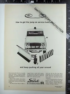 1964 International Harvester Scout Plow Trim Bumper Grille Hood Shot Emblem Ad  • $12.50