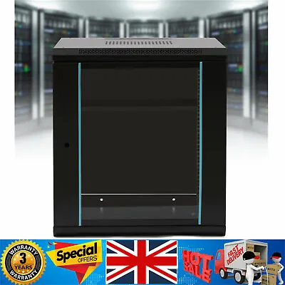 650 X 600 X450mm Black 12U Server Rack Data Network Cabinet For 19-inch Devices! • £107.52