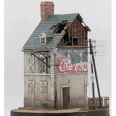 1/35 Handmade Building Model Kits Ruins House Wooden Diorama Scene Unpainted New • $28.18