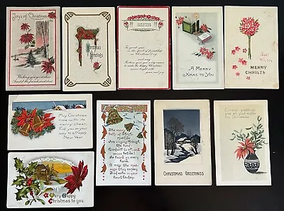 Lot Of 10 Vintage/Antique Original Christmas Postcards - Group L • $5.99