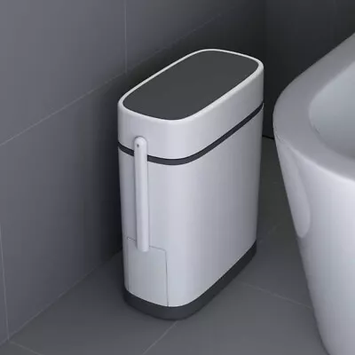 14L Toilet Bathroom Waste Bin Narrow Corner Rubbish Trash Can With Clean Brush • £13.95