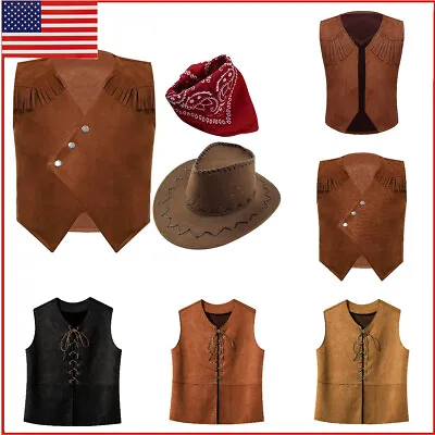 US Kids Western Cowboy Costume Vest Halloween Party Role Play Cosplay Costume • $9.51