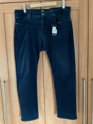 7 FOR ALL MANKIND Skinny Jeans Blue Denim Slim Skinny Mens W38 Regular Length • £22