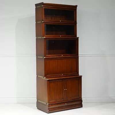 Beautiful Barrister Stacking Bookcase Unit Showcase Mahogany Wood Glass And Wood • $2520