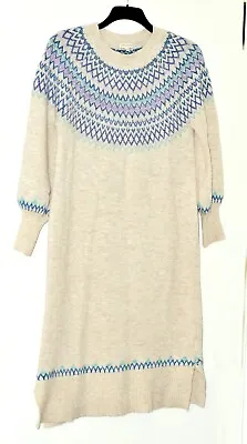 Lovely Warm Wooly Glittery Monsoon Fairisle Dress Size M • £20