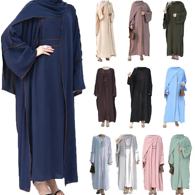 Kaftan Muslim Women Open Long Dress Abaya Islamic Cardigan Robe Ramadan Kimono • $53.63