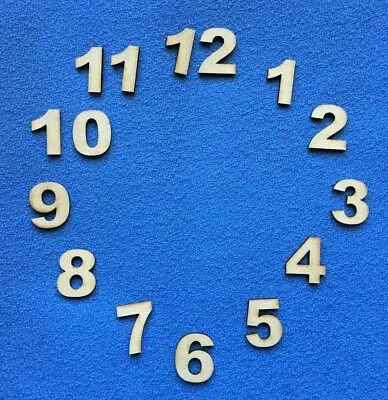 Wooden MDF 1.5cm. 2cm 2.5cm 3cm 4cm5cm 6cm Clock Numbers 3mm Thick Craft • £2.75