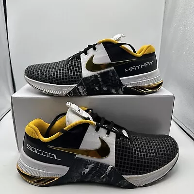 Nike Metcon 7 Nike ID By You Black/Gold Men's Size 9 Dv2271 900 • $60