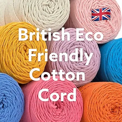 £1.60 • Buy 41 Colours British 2-3mm Macrame Cotton Cord/String/Rope Braided Craft Lace