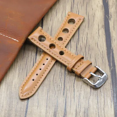 Mens Handmade Watch Strap Genuine Leather Wrist Band 18MM 20MM 22MM 22MM UKStock • £8.99