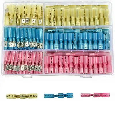 220x Electrical Heat Shrink Spade Connectors Male Female Wire Butt Terminals Kit • $16.49