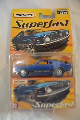 Matchbox 1970 Superfast Sealed No 28 Mustang Boss 302 Blue MOC • $18