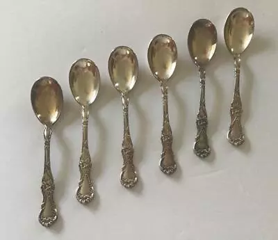 Vintage Floral By Wallace Silver Plate Cream Soup Spoons 4 3/4” No Mono • $89.99
