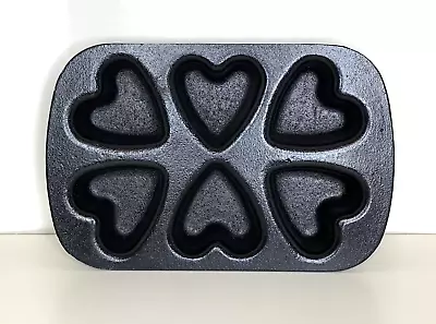 Nordic Ware Heart Cakelet Pan 3D 6 Cakes Baking Solid Cast Iron Weddings Shower • $21.99