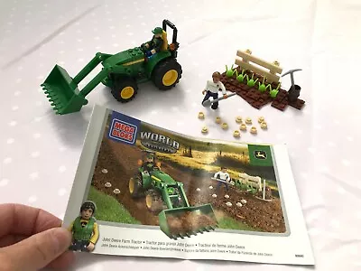 Mega Blocks World Builders John Deere Farm Tractor  Set 80840 • £4