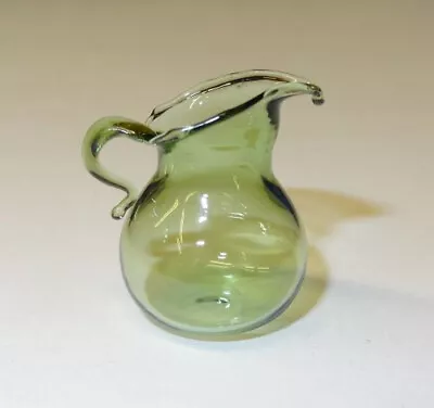 Dollhouse Green Glass Pitcher Handcrafted For 1:12 Doll House Miniature Diner • $4.49