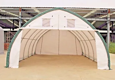 20x30x12 Canvas Fabric Building Shelter W/ Metal Frame Camper Boat Storage NEW • $1795