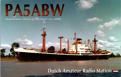 Vtg Ham Radio Cq Qsl Qso Postcard Pa5abw Netherlands Arnheim 2016 Ship • $7.99
