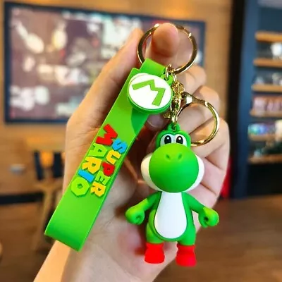 Yoshi 3D Rubber Keychain With Vibrant Green Strap And Pendant - Super Mario • $9.99