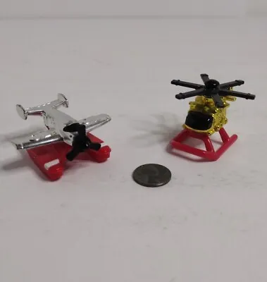 Micro Machines Lot Of 2 Gold Helicopter & Silver Sea Plane • $9.99