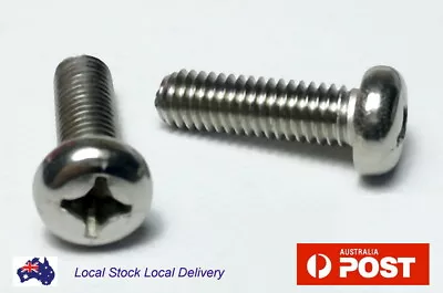 M4 M5 M6 M8 Machine Screw Bolt Pan Head Phillip Stainless Steel 304 10 20 30mm • $3