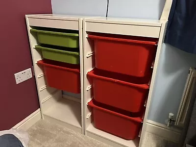 X2 IKEA TROFAST Storage Combination With Plastic Boxes 46x30x94cm • £25