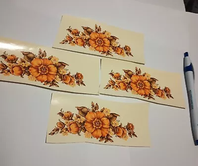 Vintage Water Transfer Ceramic Decals 4 Medium Fall Flowers Sprays • $4