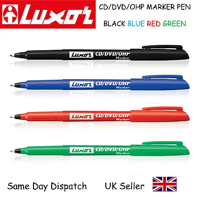 Luxor DVD CD VCD OHP GLASS Marker 4 Pack- Waterproof Permanant Marker Pens FINE  • £3.99